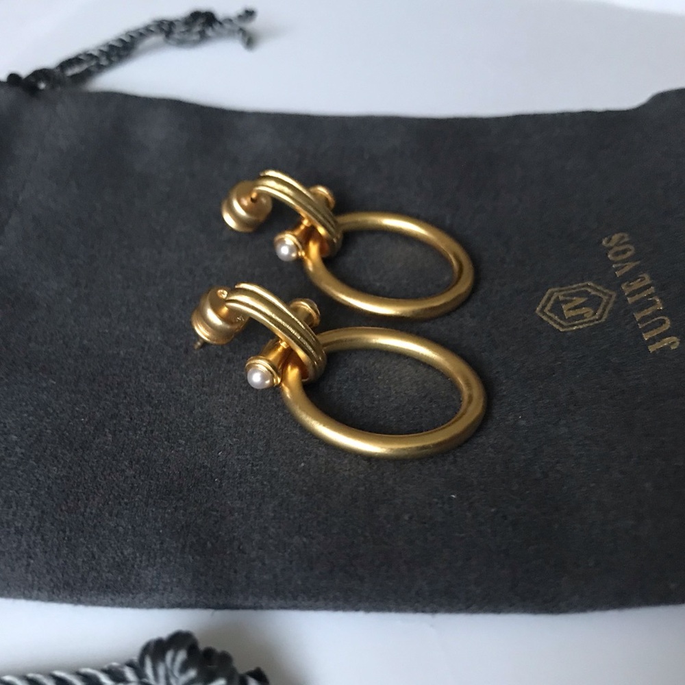 NWOT Julie Vos Gold Hoop Earrings - Picture 2 of 4